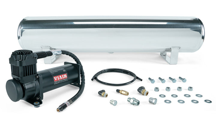Compressor Tank Racer Air Lift 4 Gal. Polished Tank w/ Viair 444b Blk Compressor (Incl. Fitt ...