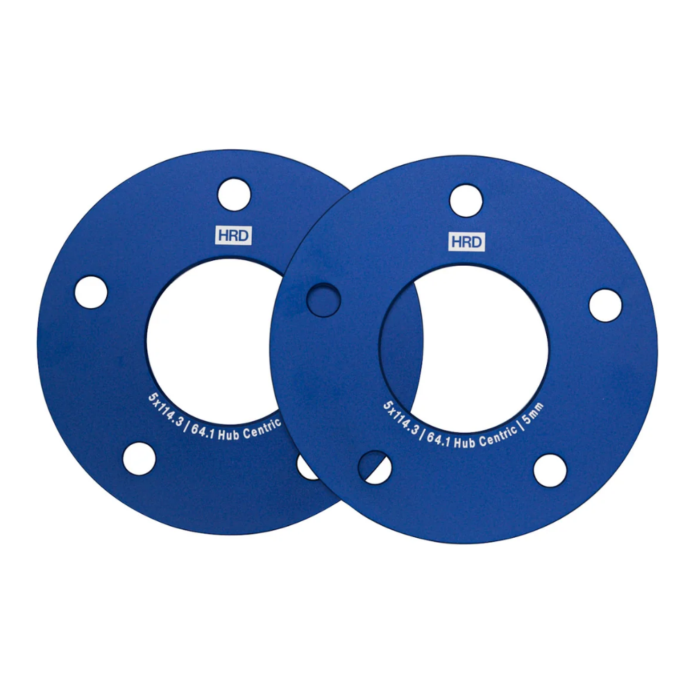 HRD Precision Machined 5mm Hub Centric Wheel Spacers (5x114.3 / 64.1mm / M12)