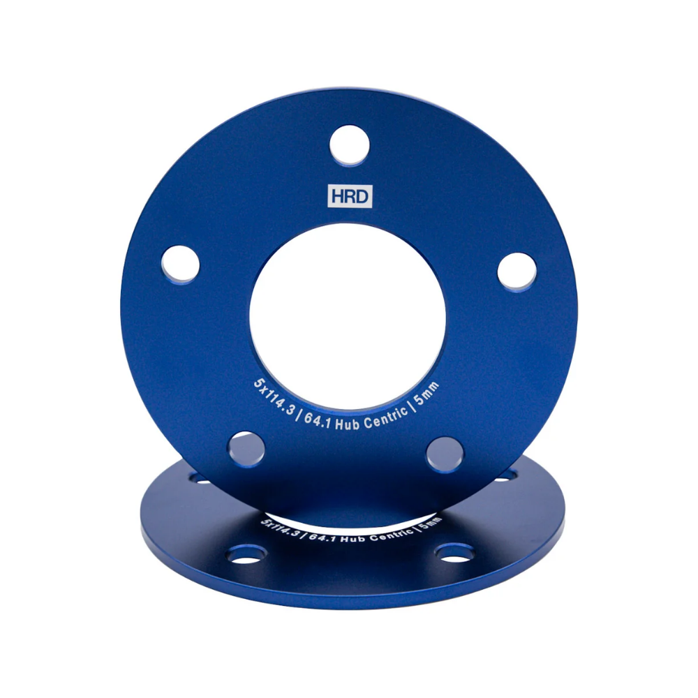 HRD Precision Machined 5mm Hub Centric Wheel Spacers (5x114.3 / 64.1mm / M12)